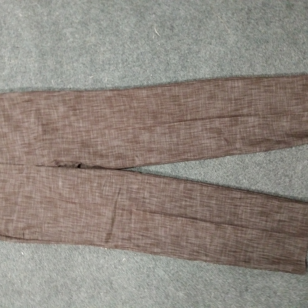 Larry Levine Stretch Brown Straight Leg Linen Look Pants